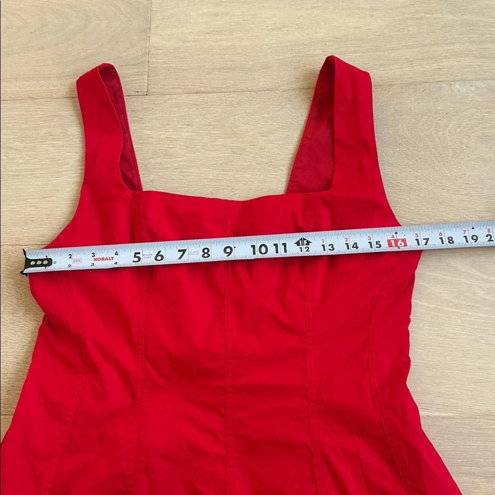 New commense Red Maxi Dress Square Neck Lace-Up Corset Back Size large - Picture 11 of 13